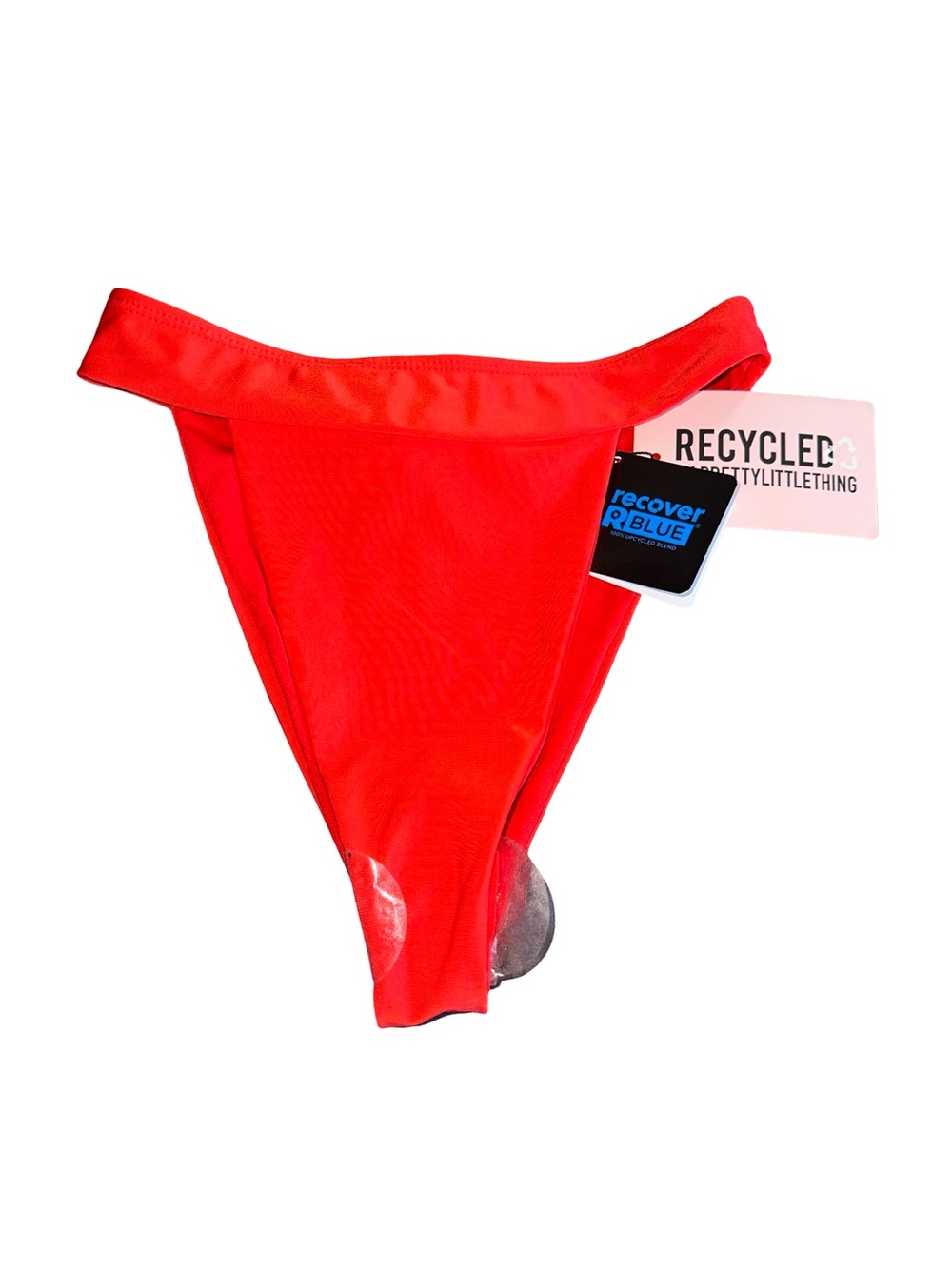PrettyLittleThing Bright Red High Leg Bikini Bottom